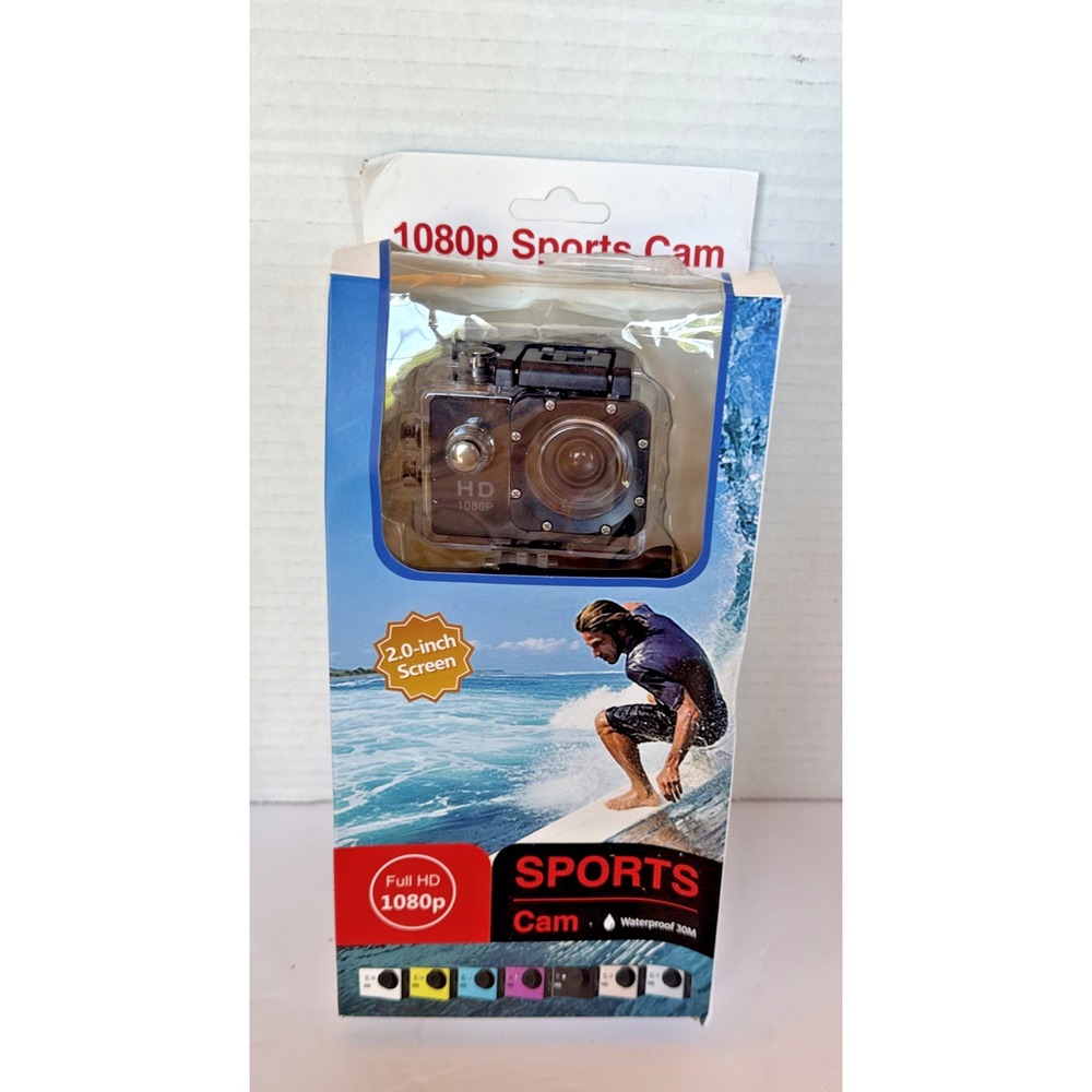 Sports Cam 1080P Waterproof 30M Action Full HD 2.0 Inch Screen Camera - Open Box